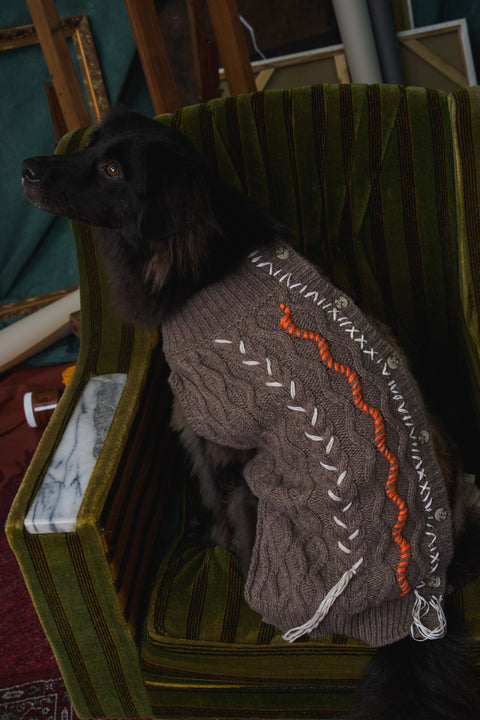 409 Jacquard & Cable Patch Pet knitwear