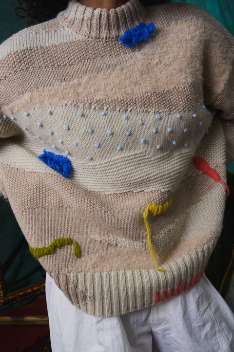 H01 Crewneck intarsia knitwear
