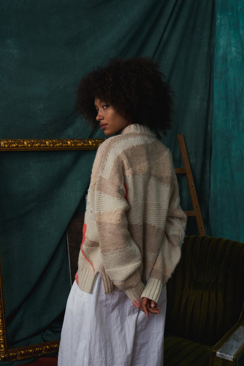 H01 Crewneck intarsia knitwear